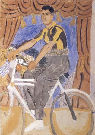 Cyclist in front of a backdrop by Sotiris Spatharis — Янис Царухис