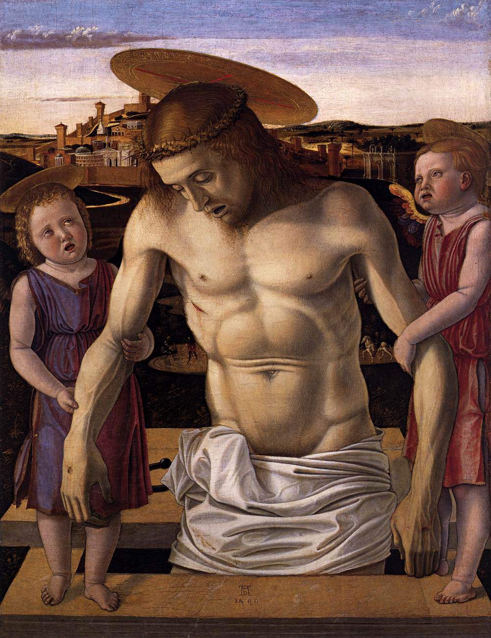 Мёртвый Христос, поддерживаемый двумя ангелами — Джованни Беллини