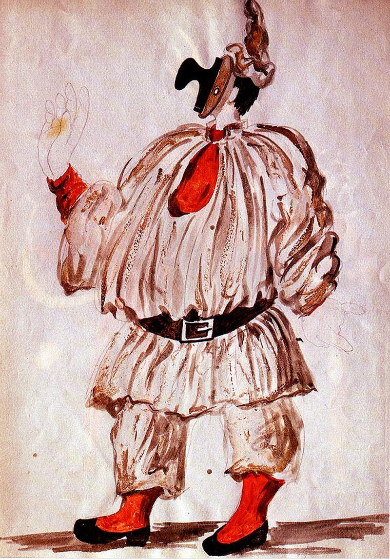 Design of costume for ‘Pulcinella’ — Пабло Пикассо