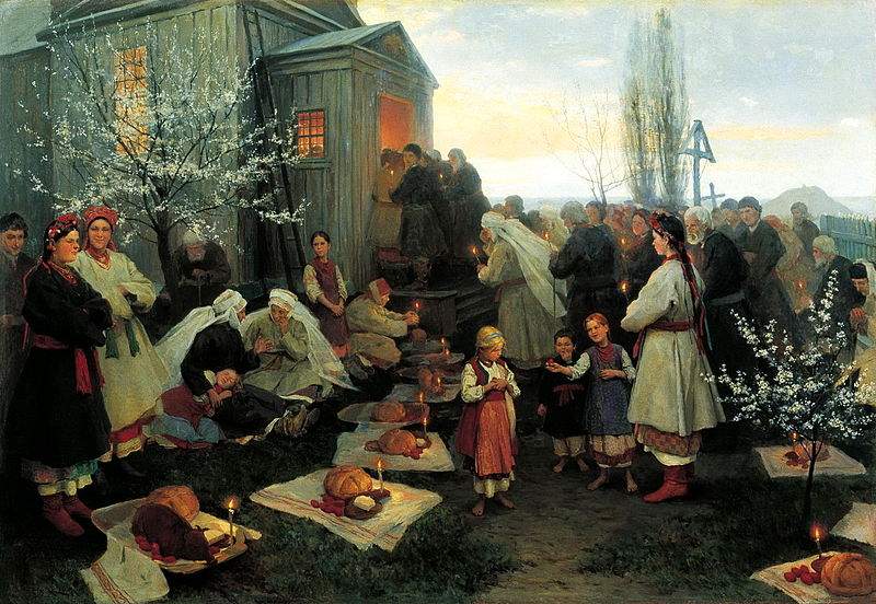 Easter morning prayer in Malorosia — Николай Пимоненко