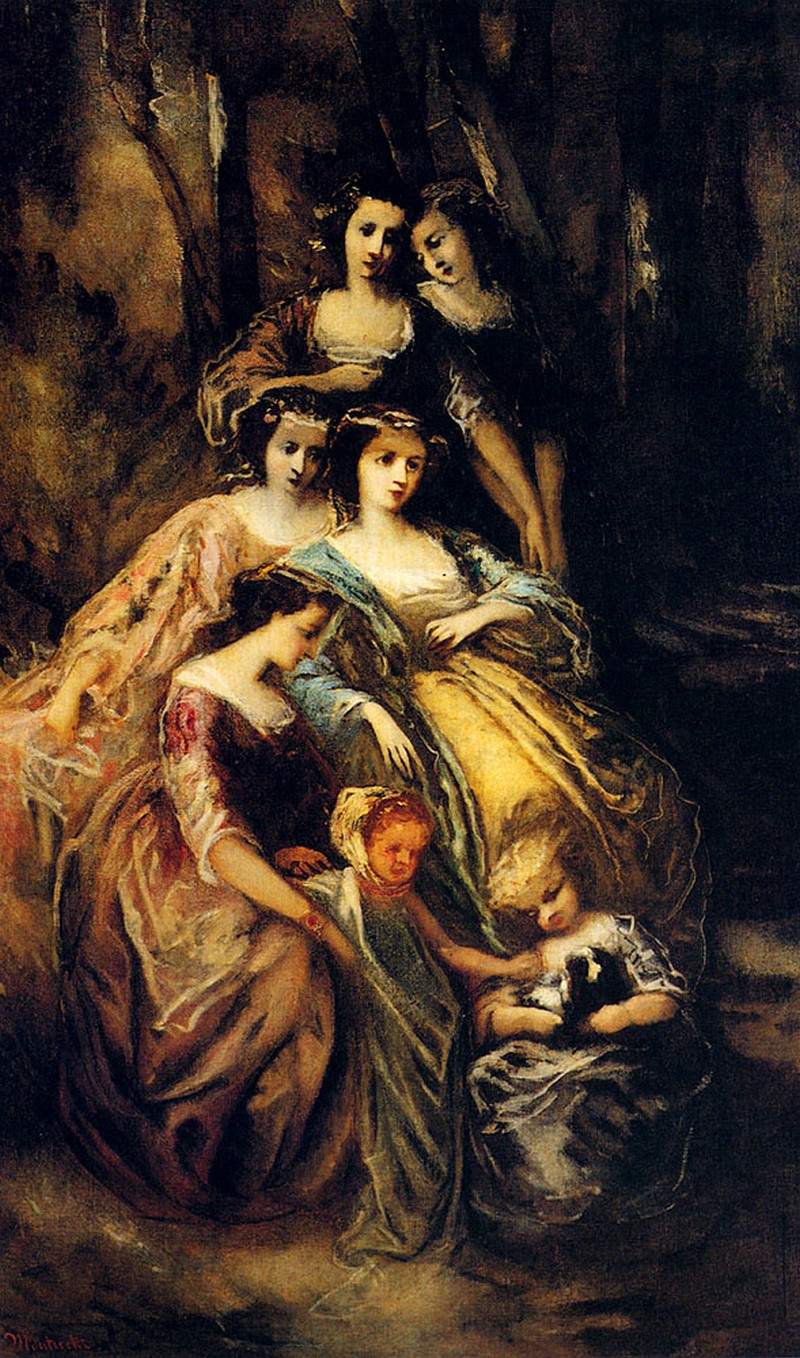 Empress Eugenie And Her Attendants — Адольф Жозеф Тома Монтичелли