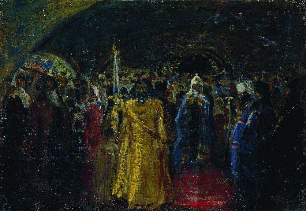 Выход патриарха Гермогена — Илья Репин