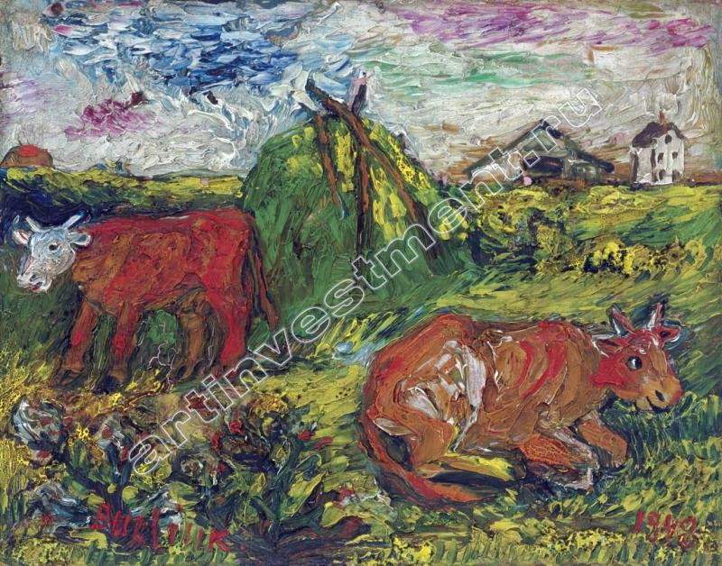 Скот в поле — Давид Бурлюк