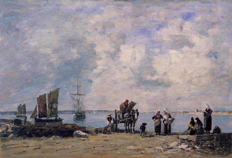 Fishermen’s Wives at the Seaside — Эжен Буден