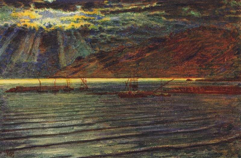 Fishingboats by Moonlight — Уильям Холман Хант