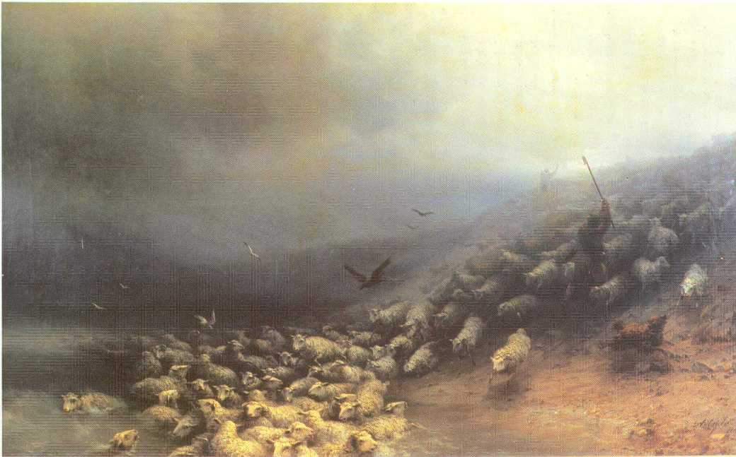 Стадо овец в бурю — Иван Айвазовский