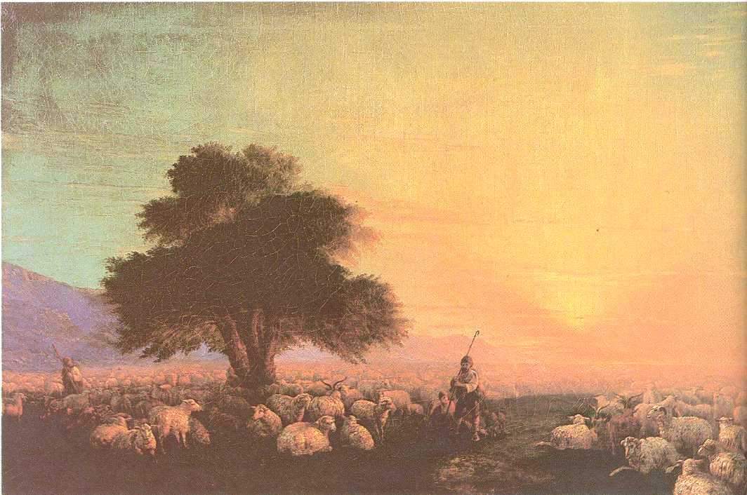 Стадо овец с пастухами — Иван Айвазовский