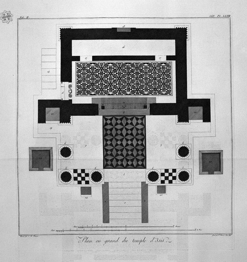 Floor plan for the great Temple of Isis — Джованни Баттиста Пиранези