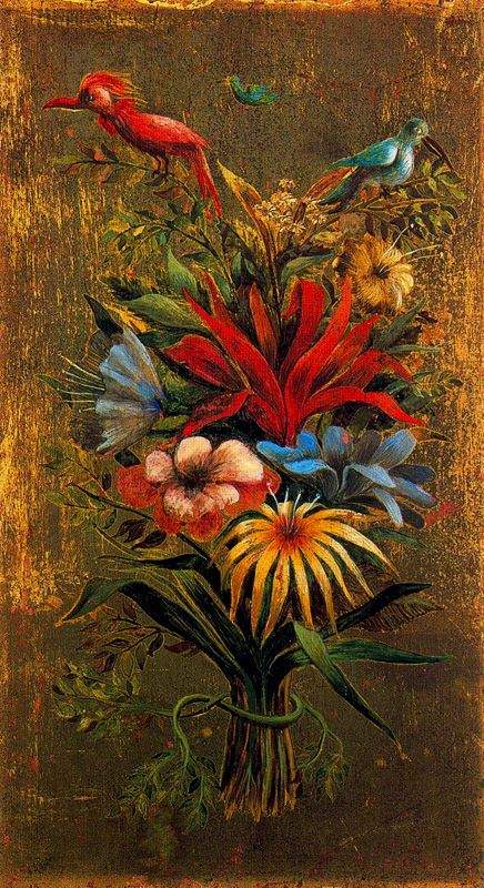 Floral bouquet with birds — Ремедиос Варо