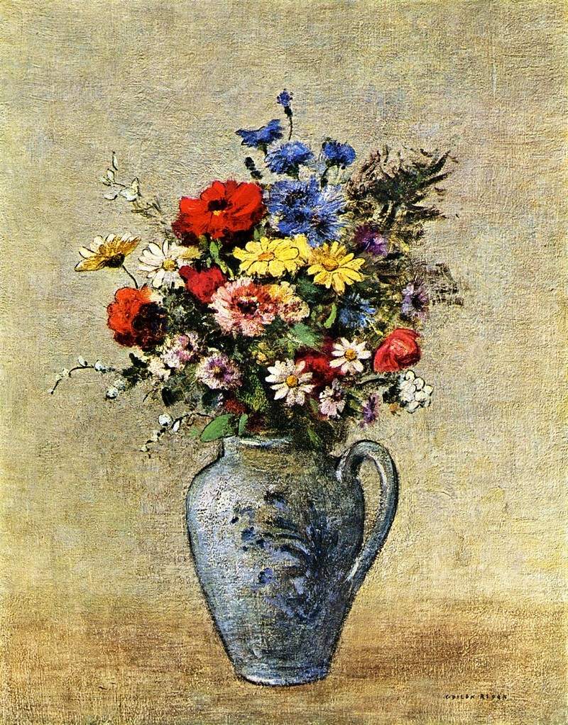 Flowers in a Vase with one Handle — Одилон Редон