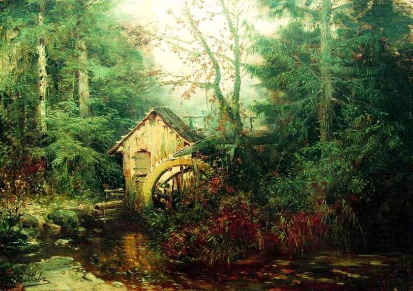 Forest Landscape with Watermill — Ефим Волков