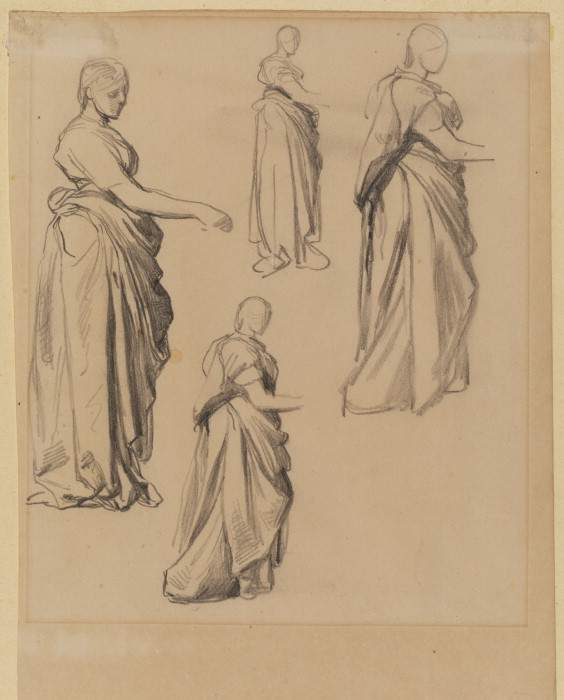 Four studies of a draped female figure — Джордж Фредерик Уоттс