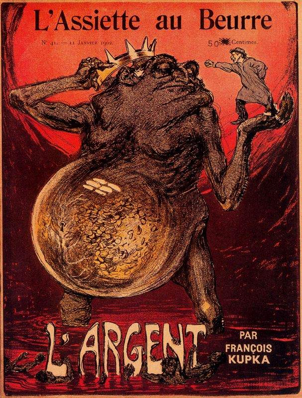 Front cover of the ‘L’Argent’ issue, from ‘L’Assiette au Beurre’ — Франтишек Купка