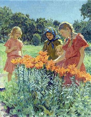 Собирая цветы — Николай Богданов-Бельский