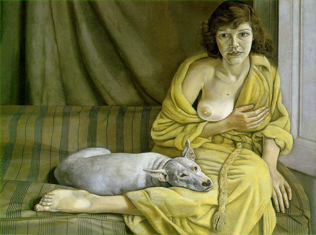 Девушка с белым псом — Люсьен Фрейд