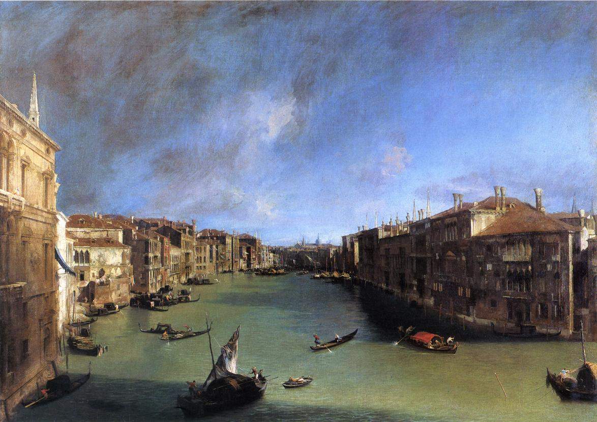 Grand Canal Looking Northeast from the Palazzo Balbi to the Rialto Bridge — Каналетто