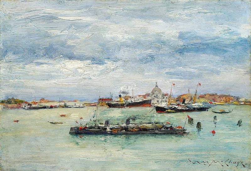 Gray Day on the Lagoon (A Passenger Boat — Venice) — Уильям Меррит Чейз