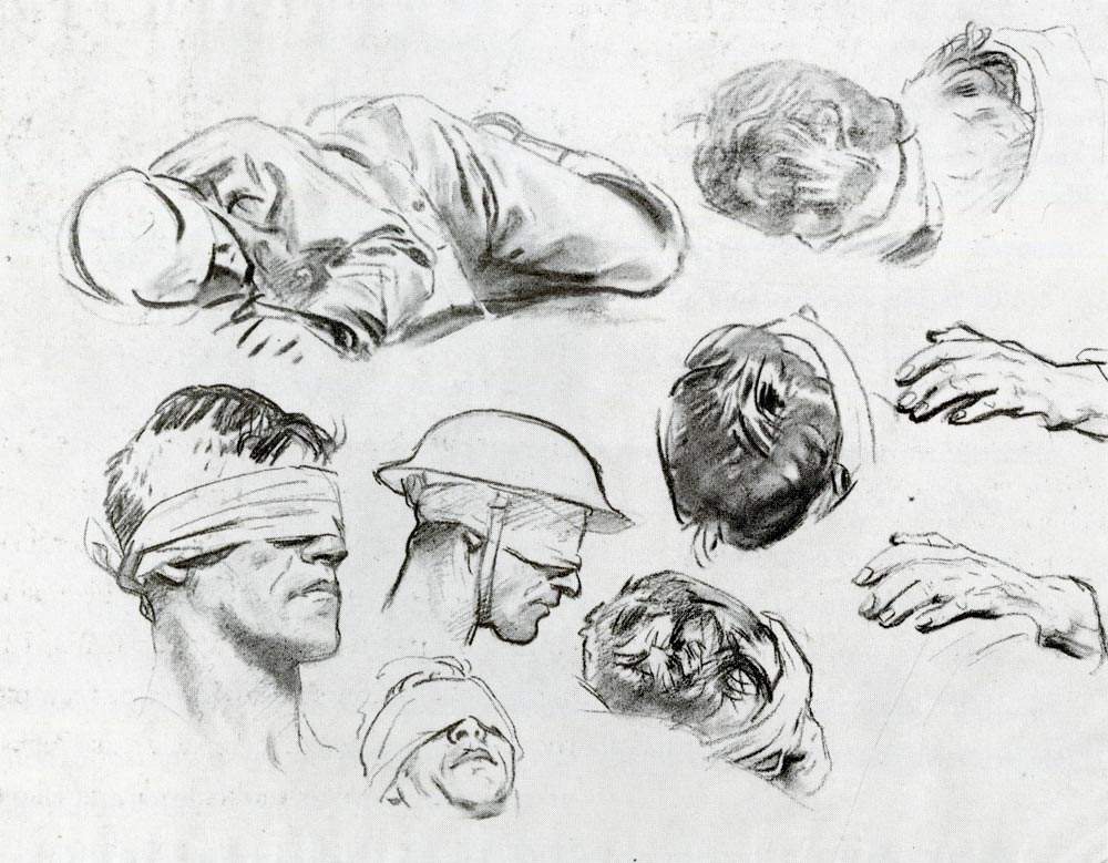 Heads, Hands, and Figure (also known as Studies for Gassed) — Джон Сингер Сарджент