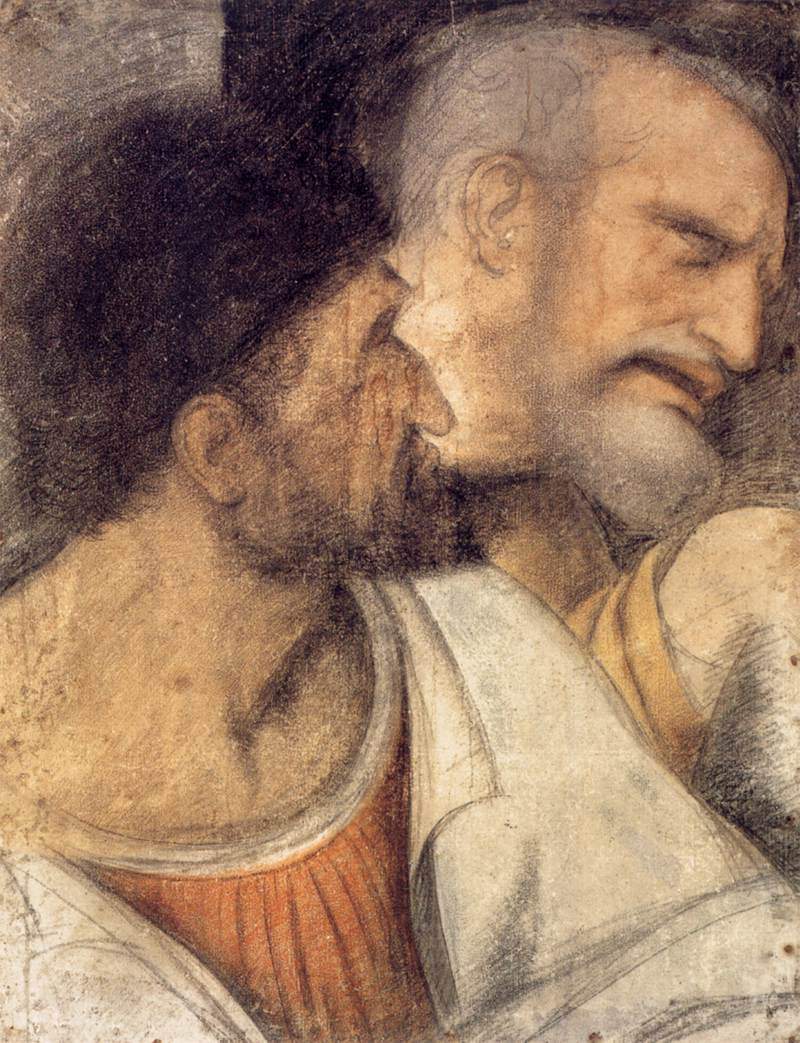 Heads of Judas and Peter — Леонардо да Винчи