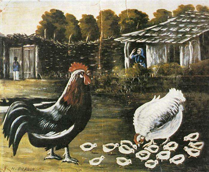 Курица с цыплятами — Нико Пиросмани