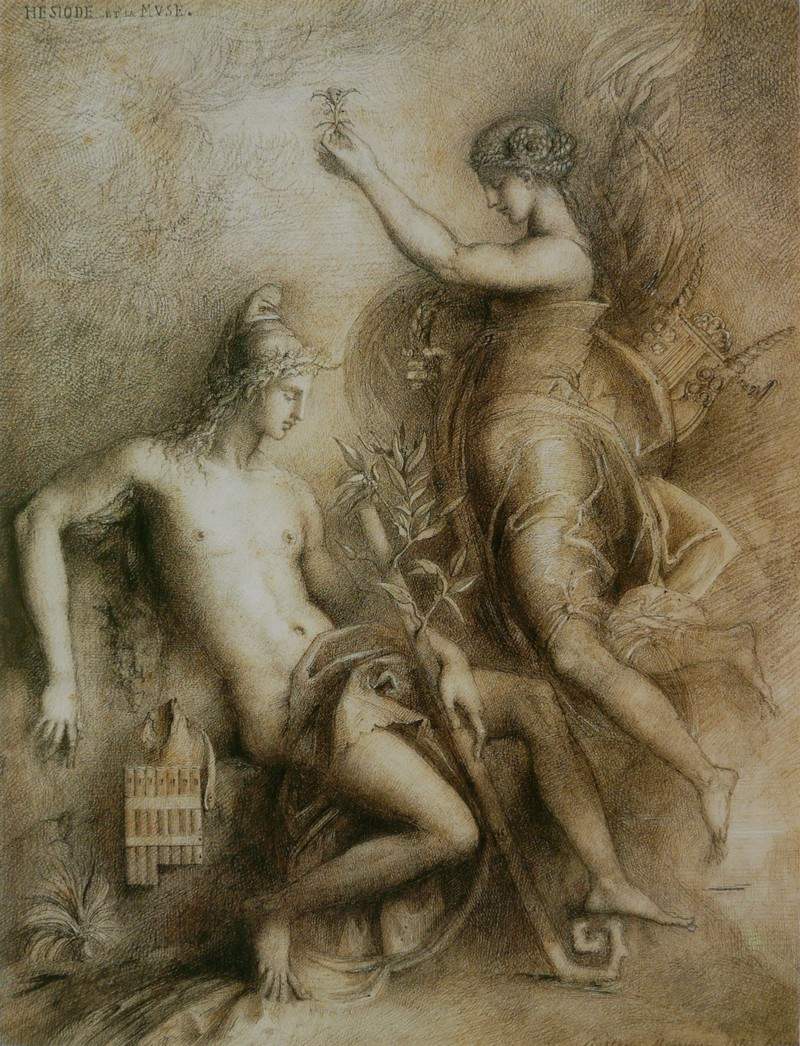 Hesiod and the Muse — Гюстав Моро