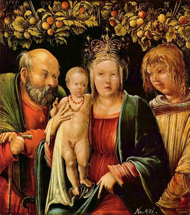 Святое семейство с ангелом — Альбрехт Альтдорфер