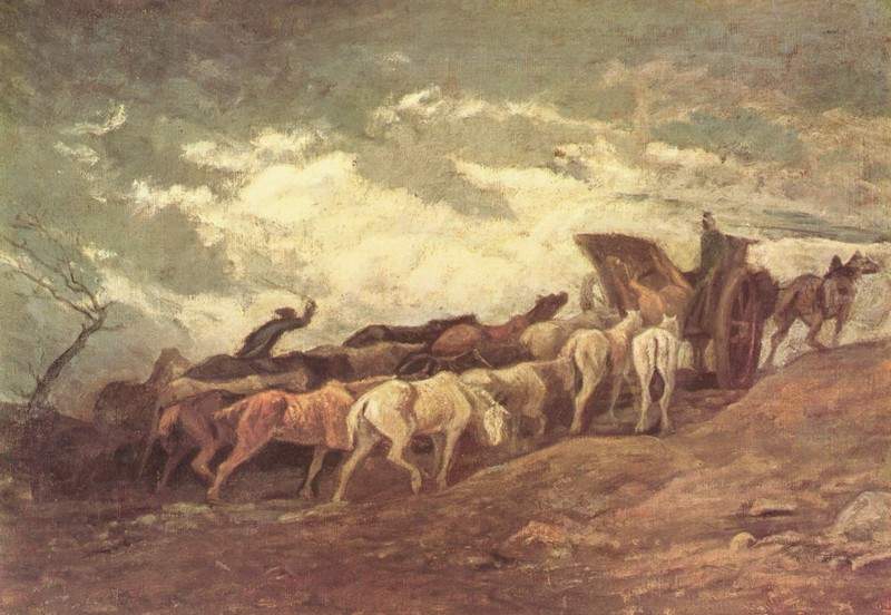 Упряжь лошадей — Оноре Домье