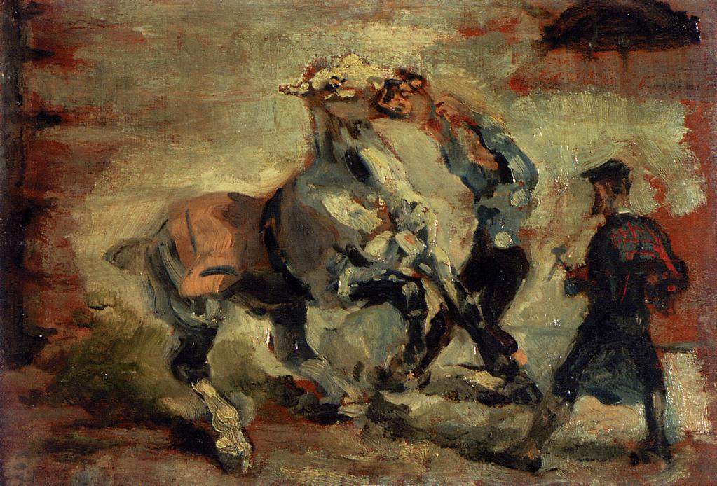 Horse Fighting His Groom — Анри де Тулуз-Лотрек