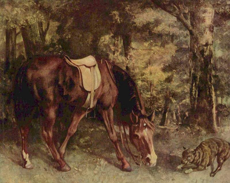 Лошадь в лесах — Гюстав Курбе