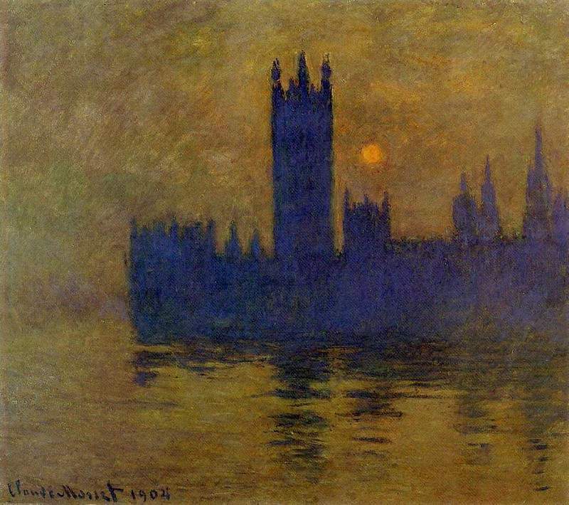 Вестминстерский дворец, закат — Клод Моне