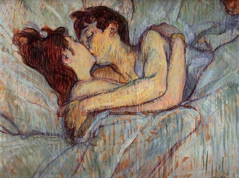 In Bed The Kiss — Анри де Тулуз-Лотрек