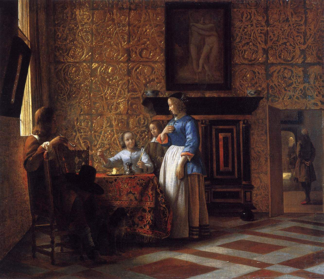 Interior with Figures — Питер де Хох