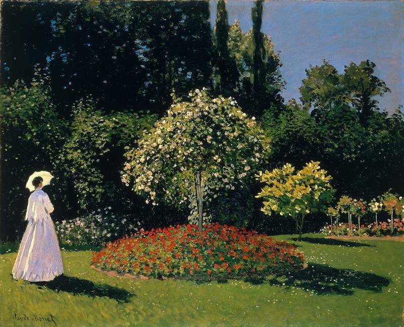 Жанна-Маргарита Лекадр в саду — Клод Моне