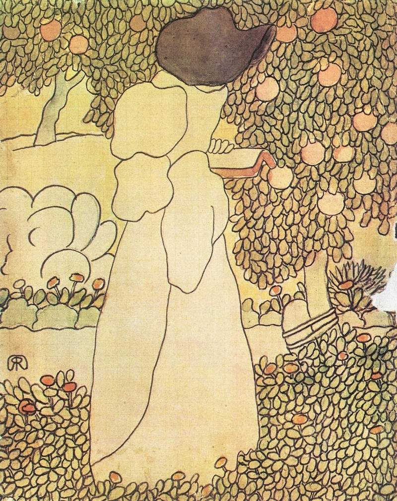 Lady in her garden — Йожеф Рипль-Ронаи