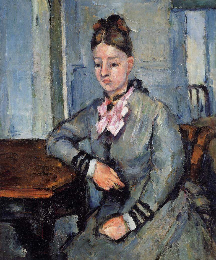 Madame Cezanne Leaning on a Table — Поль Сезанн
