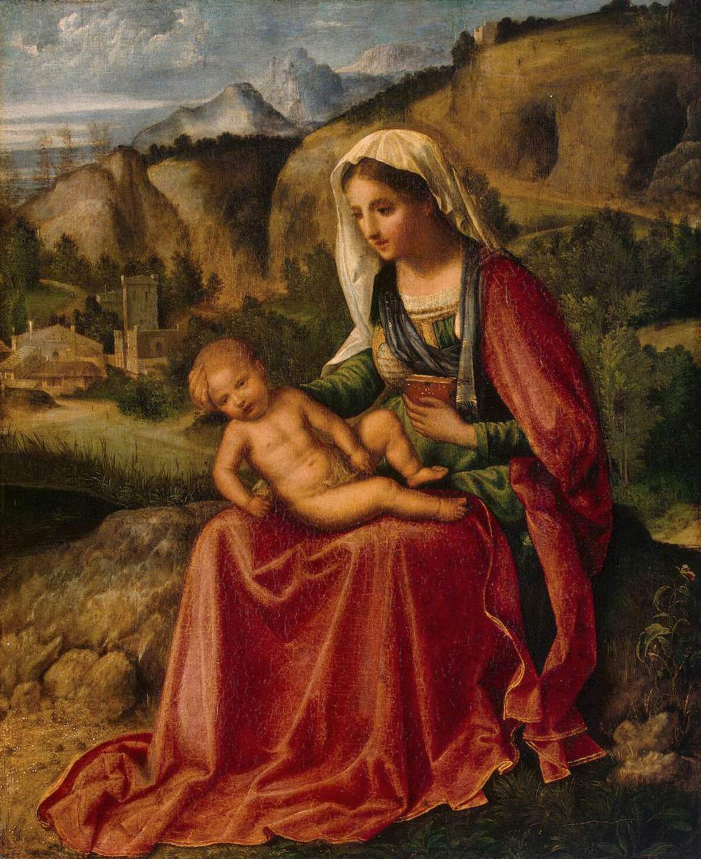 Мадонна с младенцем в пейзаже — Джорджоне