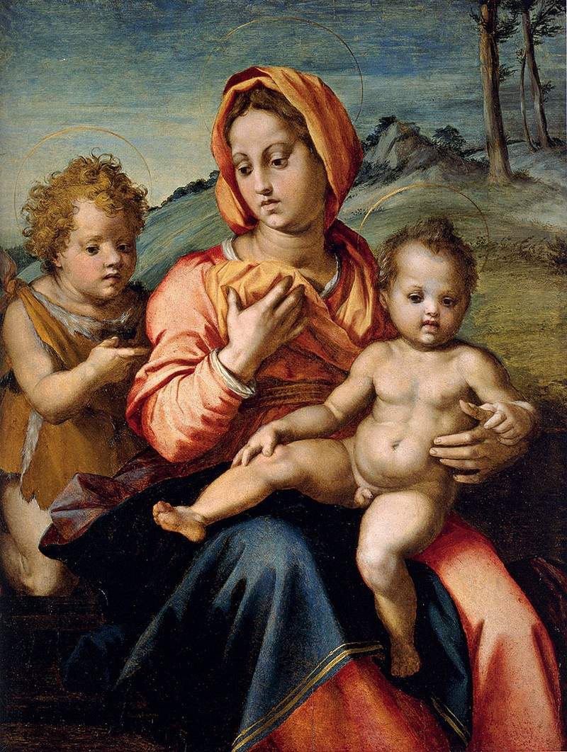 Madonna and Child with the Infant Saint John in a Landscape — Андреа дель Сарто