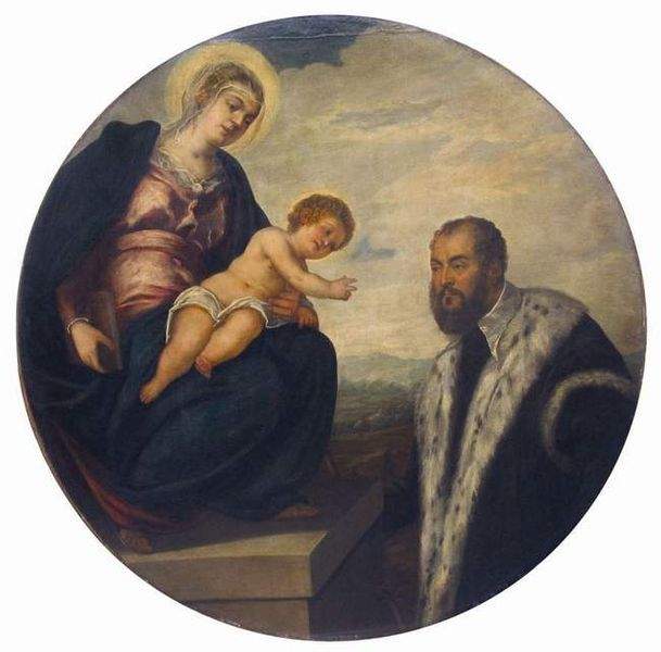 Madonna with Child and Donor Tintoretto — Тинторетто
