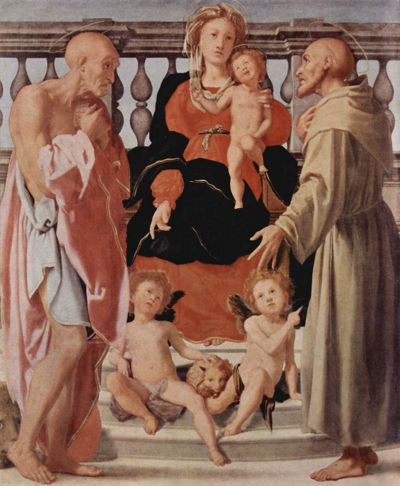 Madonna with St. Francis and St. Jerome — Джакопо Понтормо