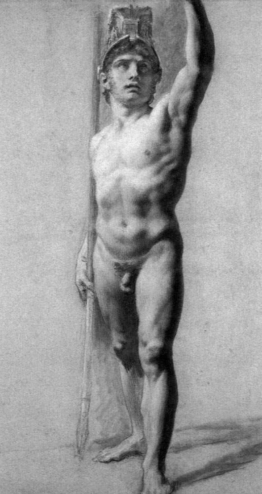 Male Nude Raising his Arm — Пьер Поль Прюдон