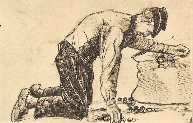 Man Putting Potatoes in a Sack — Винсент Ван Гог
