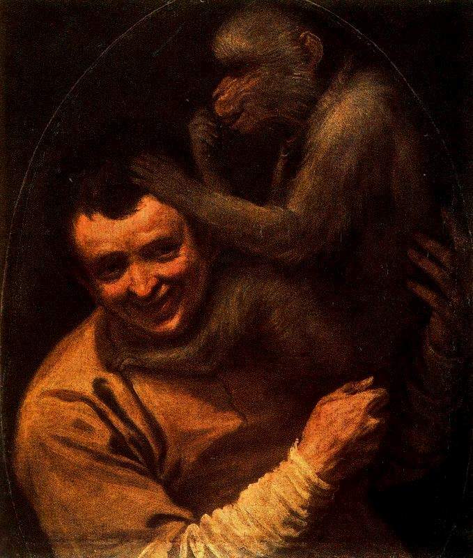 Man with Monkey — Аннибале Карраччи