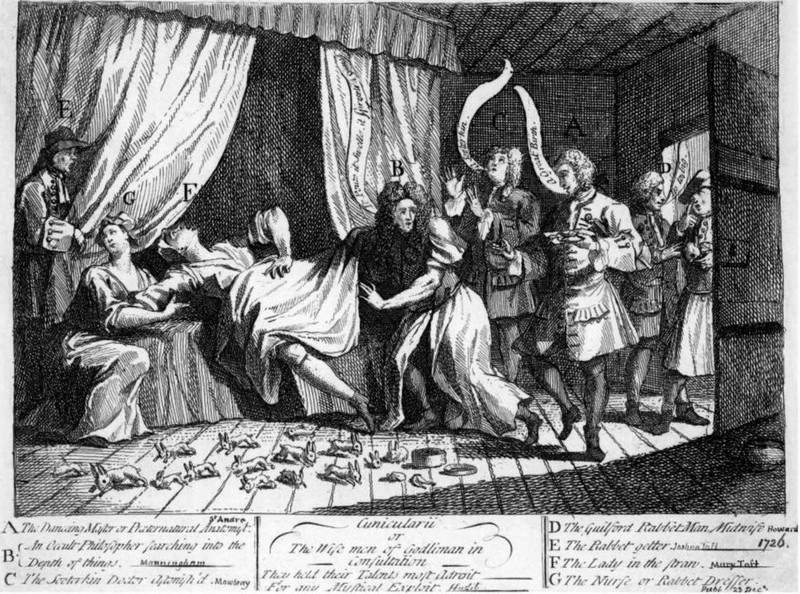 Mary Toft, apparently giving birth to rabbits — Уильям Хогарт