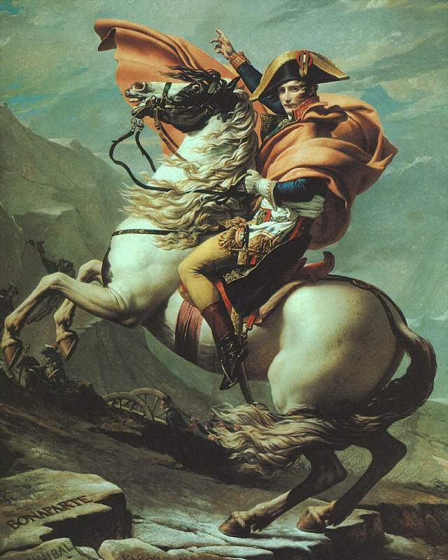 Наполеон пересекает Альпы в Сен-Бернар Пасс, 20 мая 1800 — Жак Луи Давид