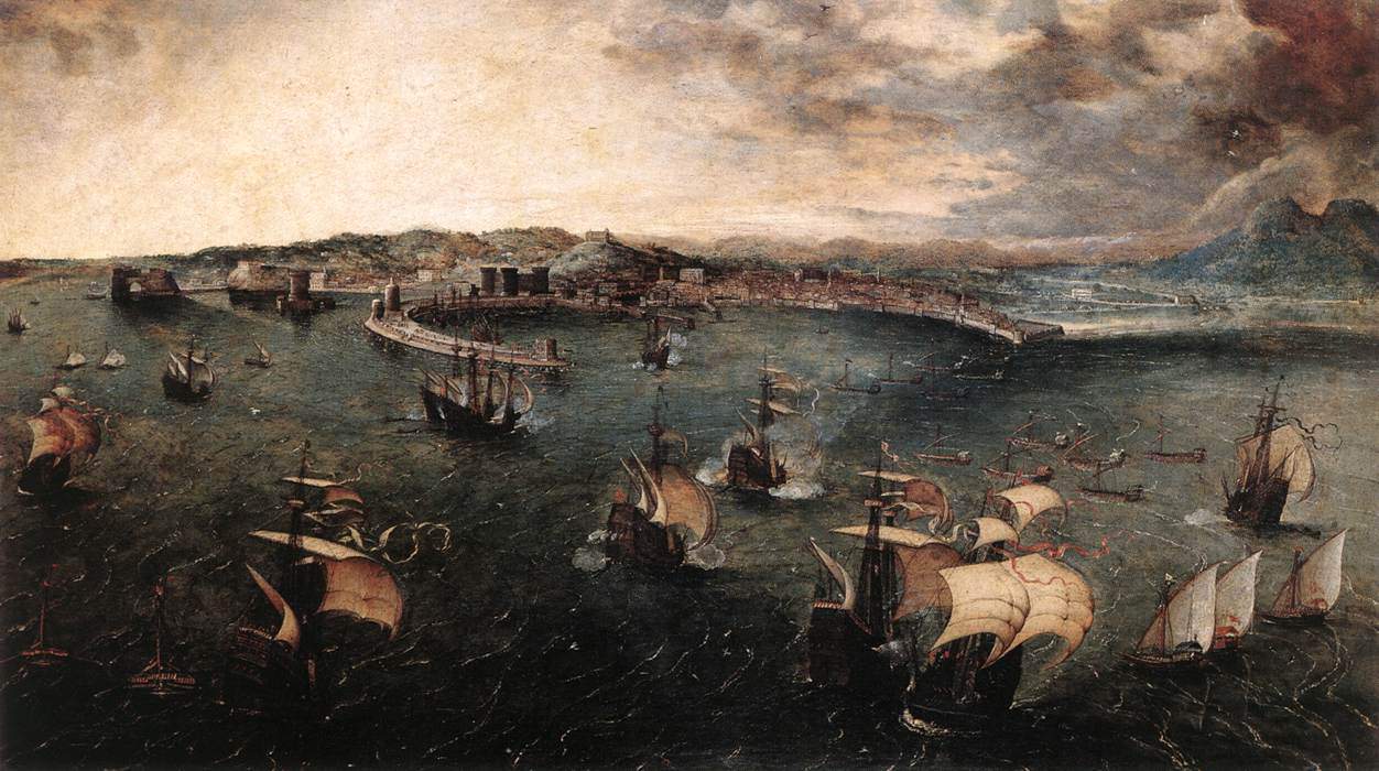 Морской бой в гавани Неаполя — Питер Брейгель Старший