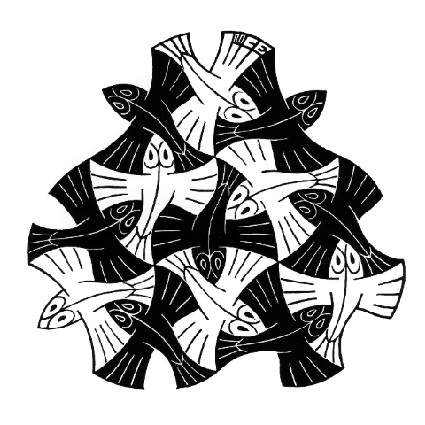 7 Black and 6 White Fishes — Мауриц Корнелис Эшер