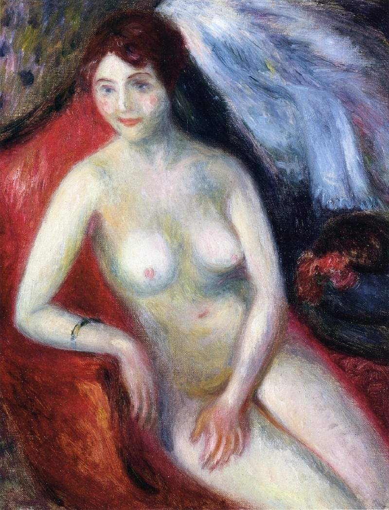 Nude on a Red Sofa — Уильям Джеймс Глакенс