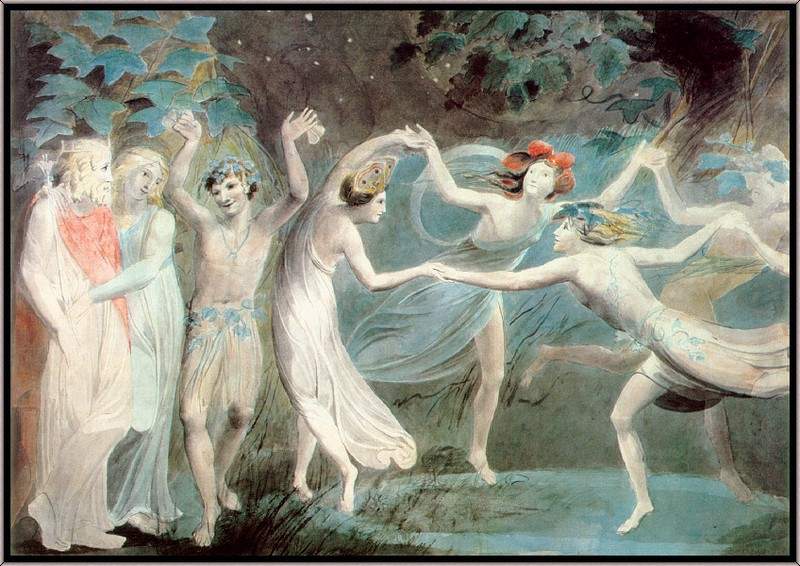 Оберон, Титания и Пак с танцующими феями — Уильям Блейк