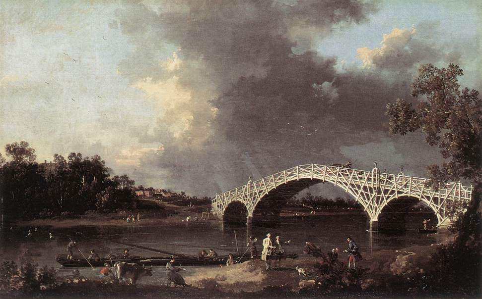 Old Walton Bridge over the Thames — Каналетто
