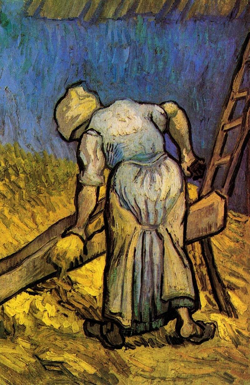 Peasant Woman Cutting Straw after Millet — Винсент Ван Гог